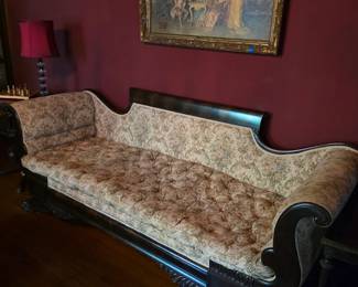 Mahogany sofa in the Empire Revival style dating about 1915. 90" long 35" tall