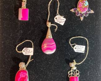 Sterling silver and pink stones