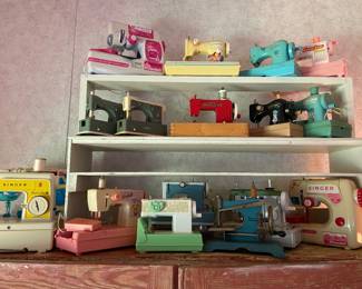 My Mother’s collection of vintage toy sewing machines!