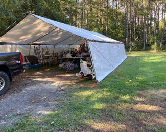 The tent is up & we are loading it up!!