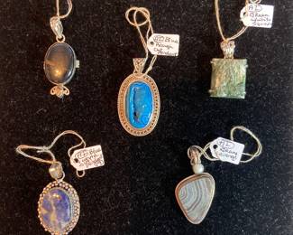 Sterling silver & stone pendants