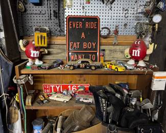 Die Cast cars, garage decor