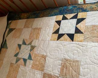 Close-up of quilt made by my Mother
