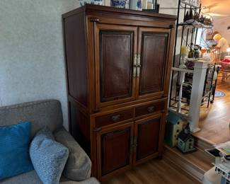 Asian-style cabinet used as a bar