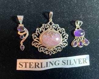 Sterling silver and stone pendants
