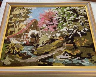 Vintage needlepoint art