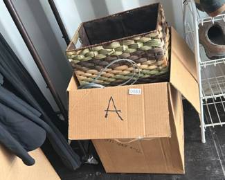 BOX OF BAGS, POWER STRIPS, ETC