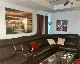 Leather Sectional from Rooms To Go and Storage Table