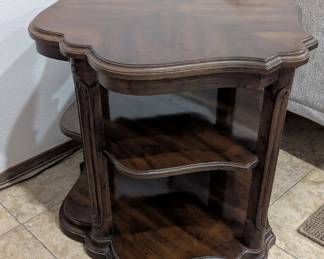 Pair of Drexel Heritage scalloped side tables