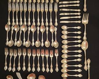 80-piece sterling silver set for 12