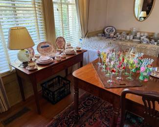 Painted glassware, Crown Ducal “Bristol,” desk