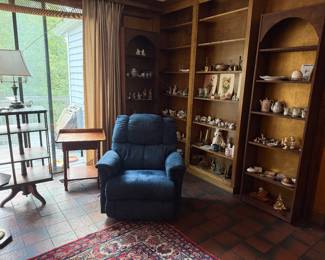 Recliner, side tables, misc 