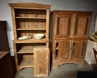 Primitive cupboard and pie safe