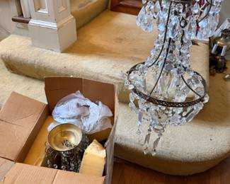 Pair of small hanging light fixtures 