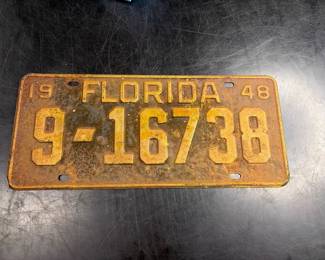 Collection of 1940s through 1970s Escambia County Florida, Florida license plate plates