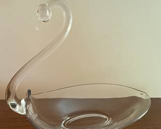 Duncan & Miller Glass Swan Dish
