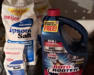 Roto-Rooter Gel Clog Remover and Meijer Epsom Salt Lot