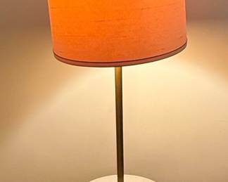 Mid-Century Modern Brass Floor Lamp with Marble Table by Laurel Lamp Company