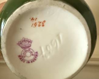 Carlsbad Austria Porcelain Two-Handled Vase with Hand-Painted Iris