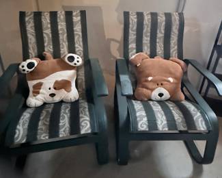Patio Sling Chairs with Plush Pillows