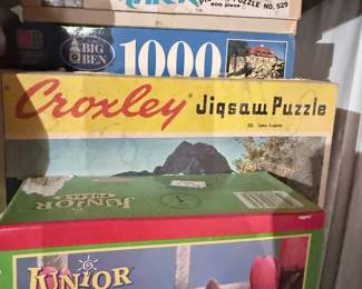 Vintage Jigsaw Puzzle Assortment - Galison, Big Ben, Croxley, Junior Puzzle