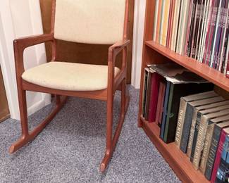 Mid-Century Modern Teak Rocking Photo 1 of 4 Chair Attributed to Benny Linden