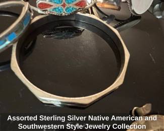 Assorted Sterling Silver Native American and Southwestern Style Jewelry Collection second image