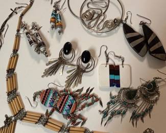 Assorted Sterling Silver and Southwestern Style Jewelry Collection second image