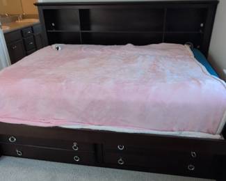 Louis Philippe III Bookcase Storage Bed