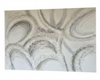 Contemporary Abstract Metallic Textured Wall Art with Crushed Glass Accents