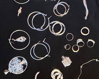 Assorted Sterling Silver Jewelry Lot - Artisan, Boho, and Vintage Styles