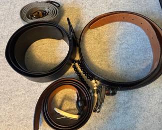 Assorted Men's Belts Lot with Jabra Case