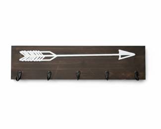 Rustic Arrow Key Holder with 5 Hooks