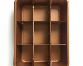 Copper Chef Brownie Pan with Removable Divider Insert and Lid