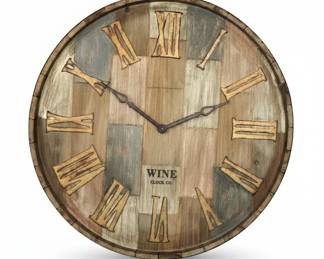 Wine Clock Co. Barrel Head Wall Clock - 24"