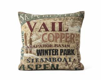 Colorado Ski Country Decorative Tapestry Pillow