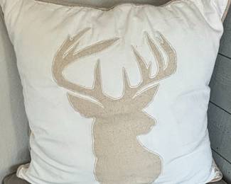 Rizzy Home Wool Felt Stag Throw Pillow
