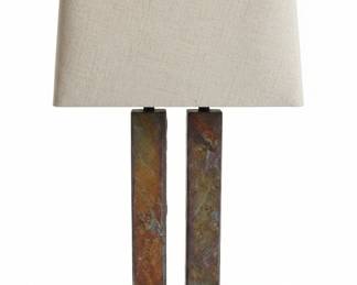 Franklin Iron Works Tahoe Natural Slate Table Lamp