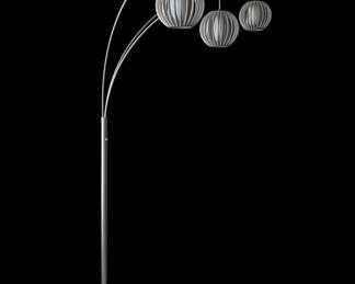 Artiva Zucca 83" 3-Arch Brushed Steel LED Floor Lamp