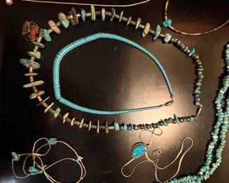 Assorted Turquoise and Sterling Silver Necklaces and Bracelets second image