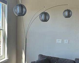 Mid-Century Modern Style Three-Light Arc Floor Lamp