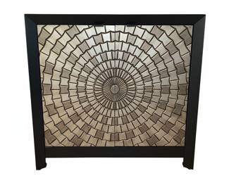 Modern Geometric Sunburst Accent Cabinet