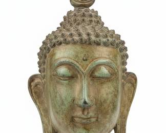 Collection of Decorative Asian-Inspired Statuary and Ammonite Fossil