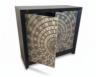 Modern Geometric Sunburst Accent Cabinet