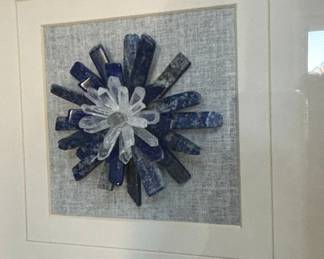Lapis Lazuli and Quartz Starburst Shadowbox Art