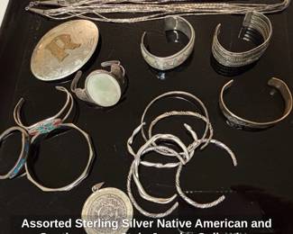 Assorted Sterling Silver Native American and Southwestern Style Jewelry Collection