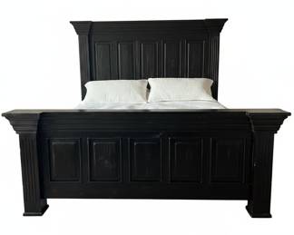 Caldwell Dark Brown King Bed Set with Slate Accent Lamps
