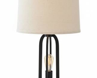 Industrial Cage Table Lamp with USB Port and Nightlight