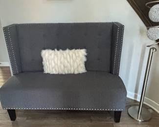 Contemporary Wingback Banquette Bench