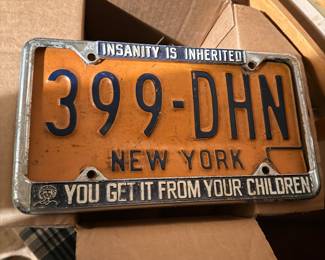 Vintage 1970's New York License Plate